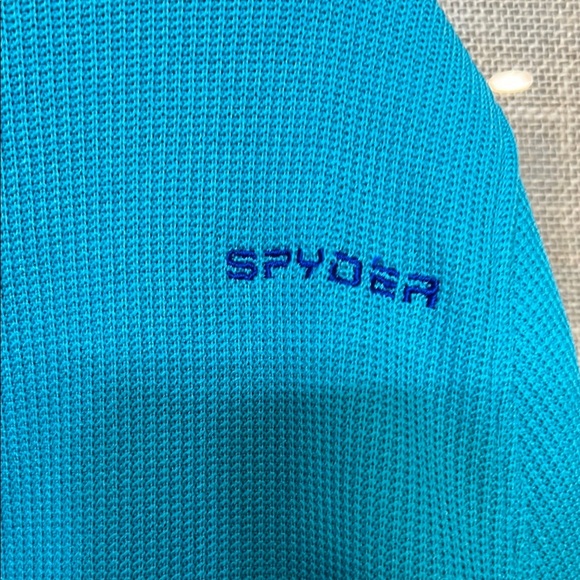 Spyder Girl's Jacket Zip Up Knit Zip Blue Core Fleece High Neck - Picture 6 of 6